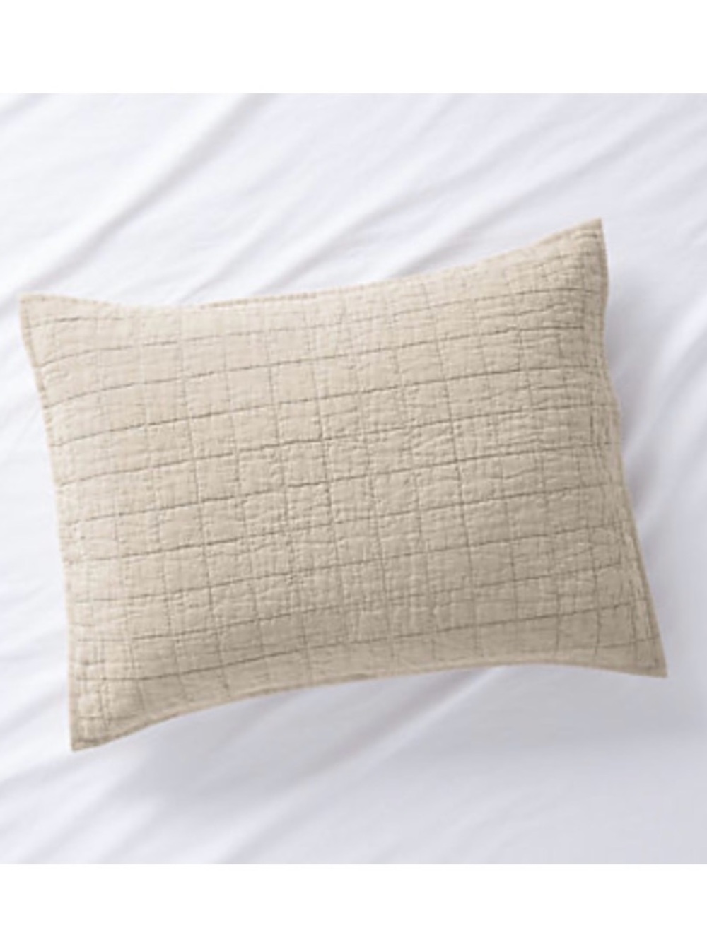 Crate and Barrel Belgian Flax Linen Standard Shams Set of 2 Natural